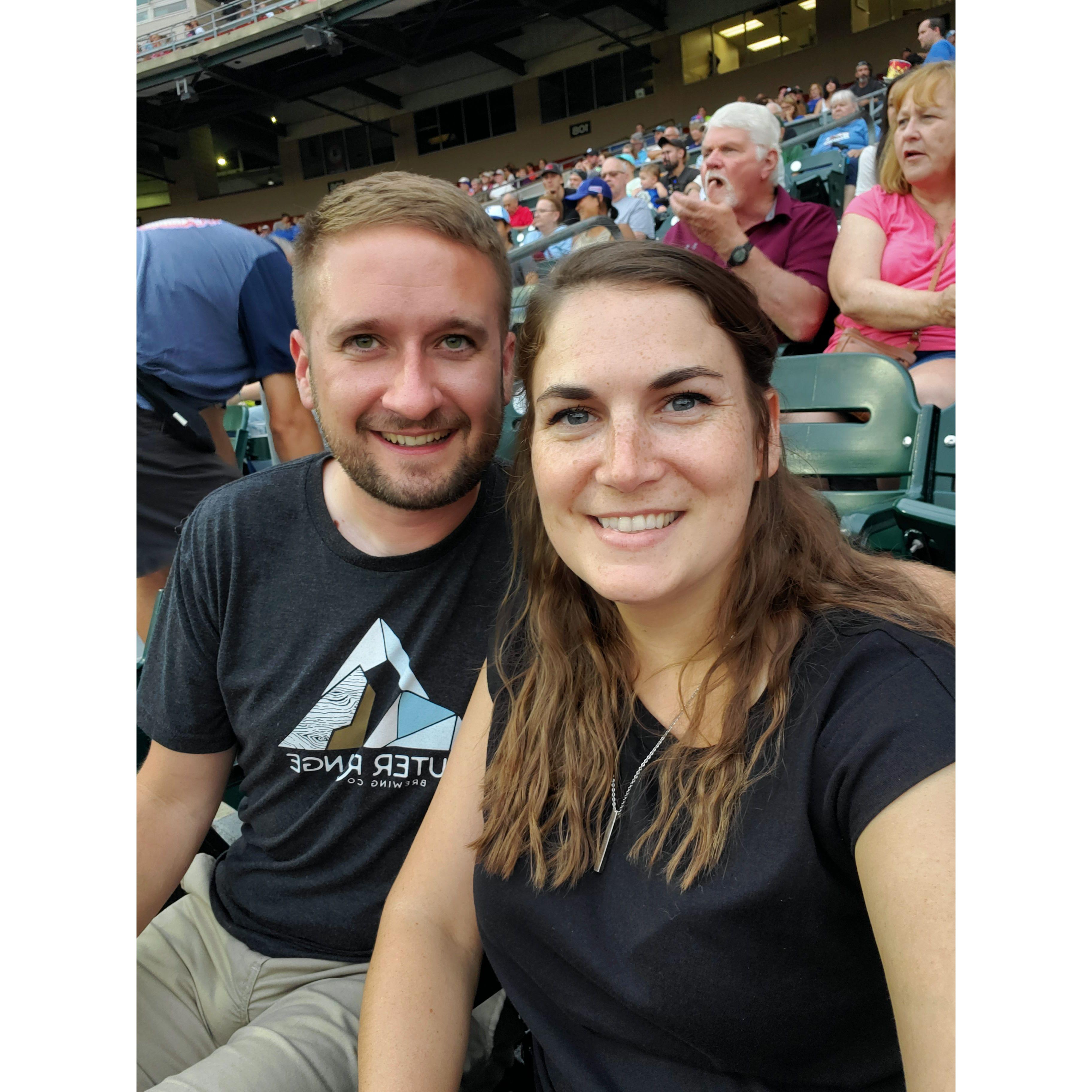 One of our first times catching the Buffalo Bisons game together!