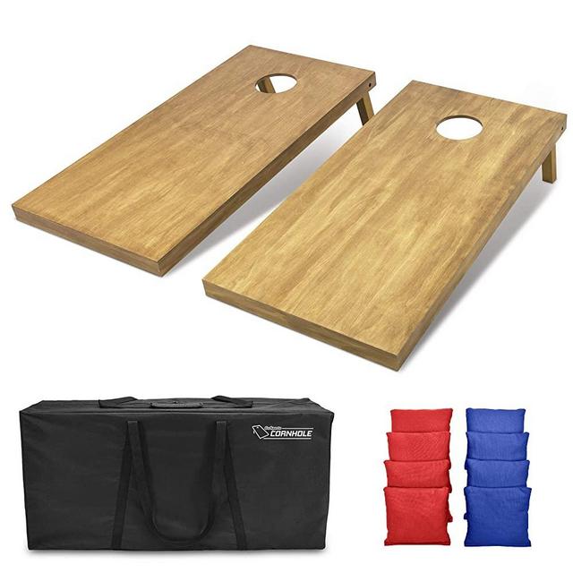 GoSports 4feet x 2feet Regulation Size Wooden Cornhole Boards Set - Includes Carrying Case and Over 100 Optional Bean Bag Colors