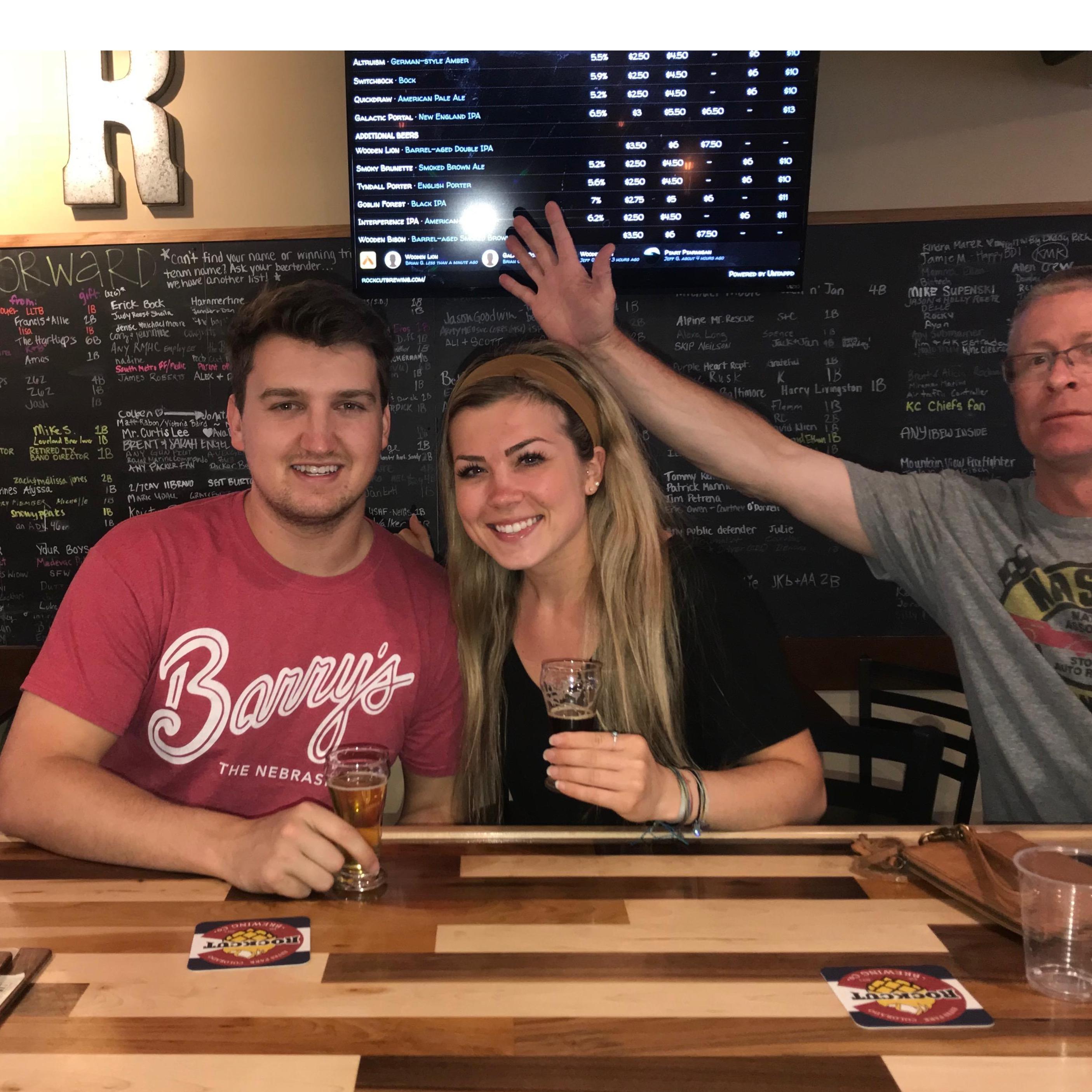 Beer in Estes Park, CO...and Kelsi's dad.