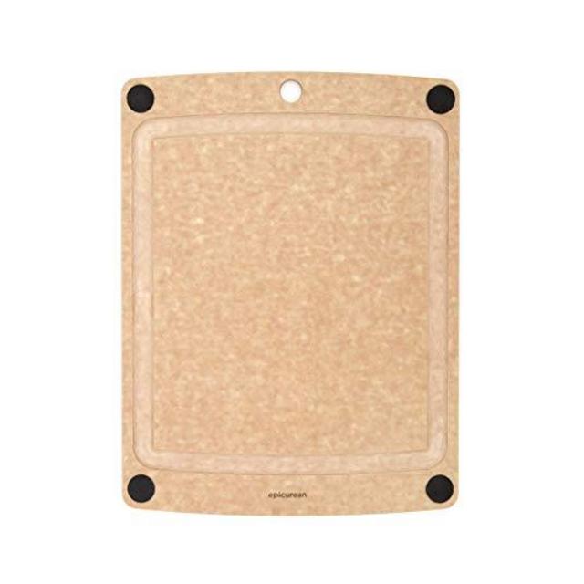 Epicurean All-In-One Cutting Board with Non-Slip Feet and Juice Groove, 14.5" by 11.25", Natural