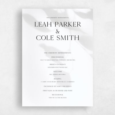 White Wedding Program - Lummin
