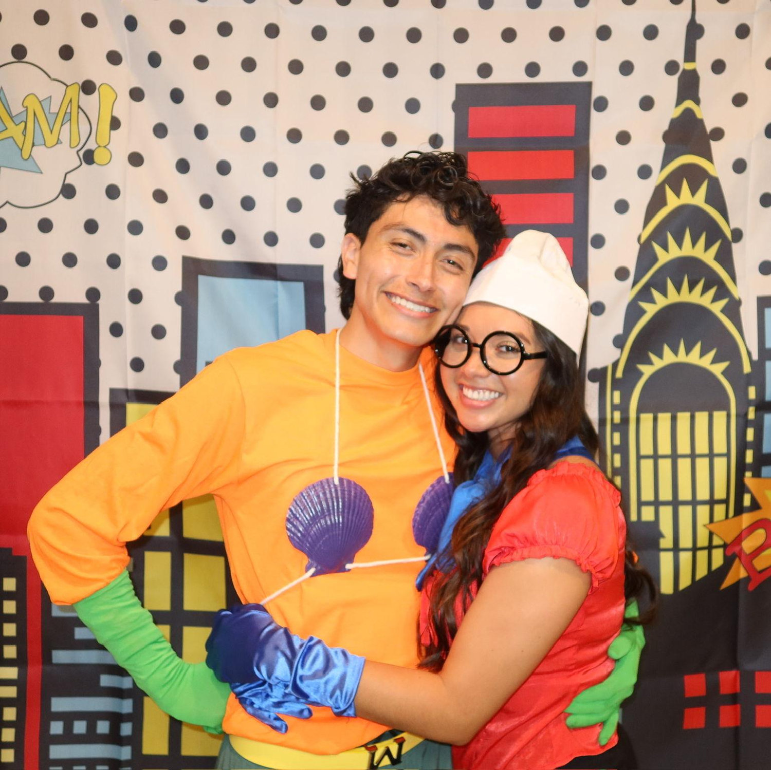Celebrating David's birthday our Mermaid Man and Barnacle Girl