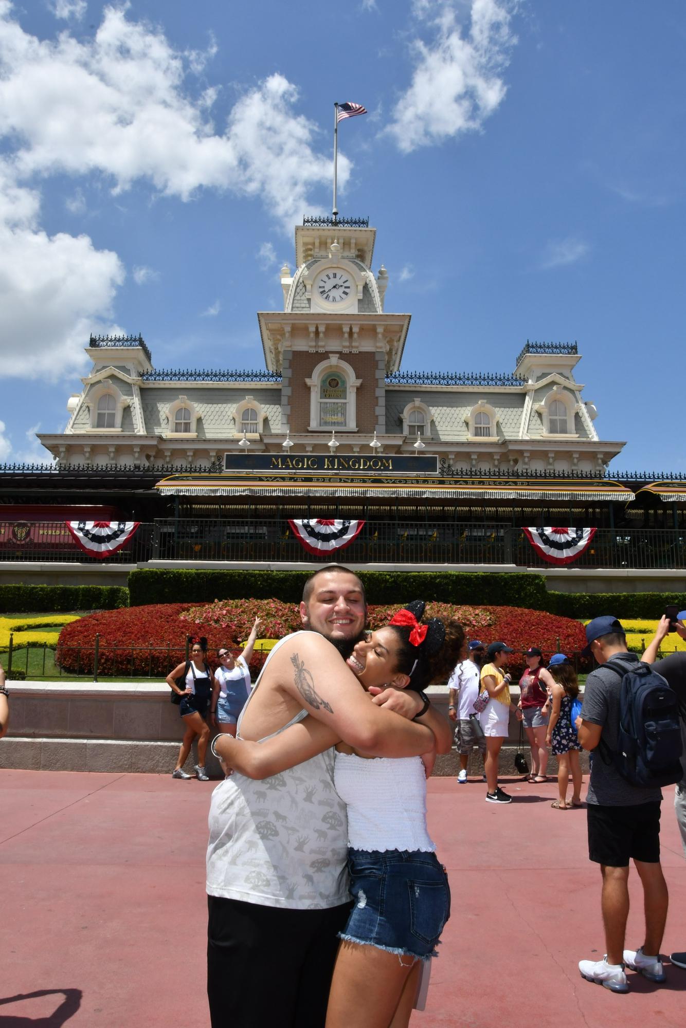 Magic Kingdom at Disney- Both as happy as a clam even though it was peaking 100 degrees 🌞😅
