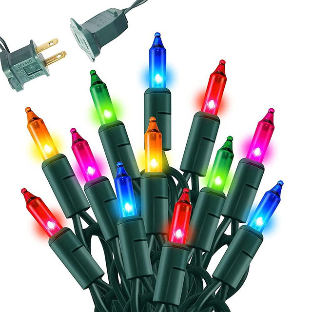 Dazzle Bright Christmas Mini String Lights, 66FT 300 Incandescent Green Wire Fairy Lights UL Certified Christmas Decorations for Indoor Outdoor Yard Party Xmas Tree Decor, Multi-Colored