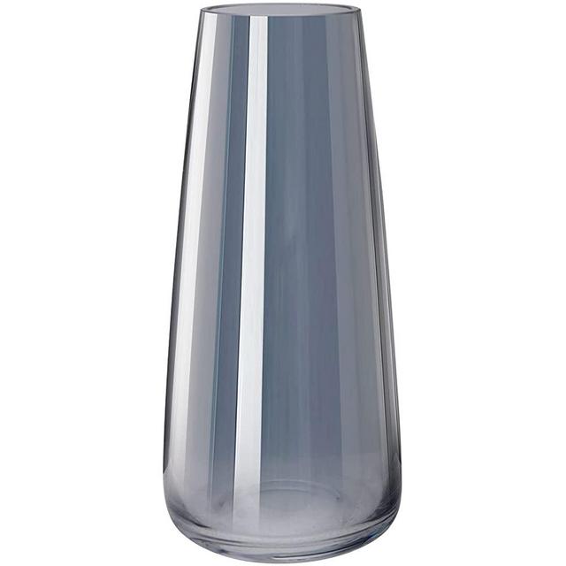 Derhome Flowers Vase, Clear Glass Vase with Thickened Solid Base, Ins Modern Crystal Decorative Glass Vases for Flowers Home Office Decor , 8.7 Inch(Crystal Grey)