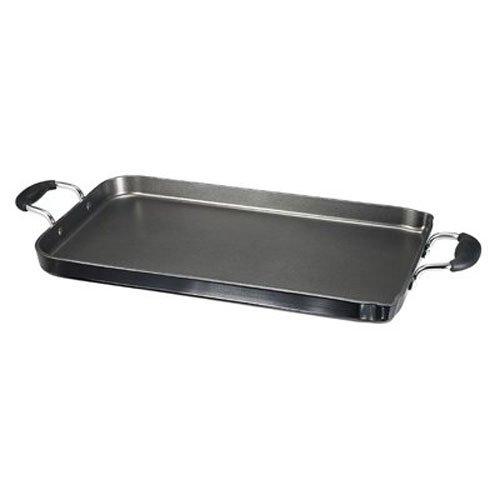 T-fal A92114 / C4061484 Specialty Nonstick Dishwasher Safe 18-Inch x 11-Inch Double Burner Family Griddle Cookware, 18-Inch, Black - 2100101412