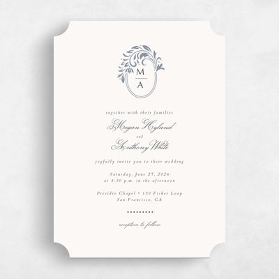 Blue Ticket Wedding Invitation - Palais Classic