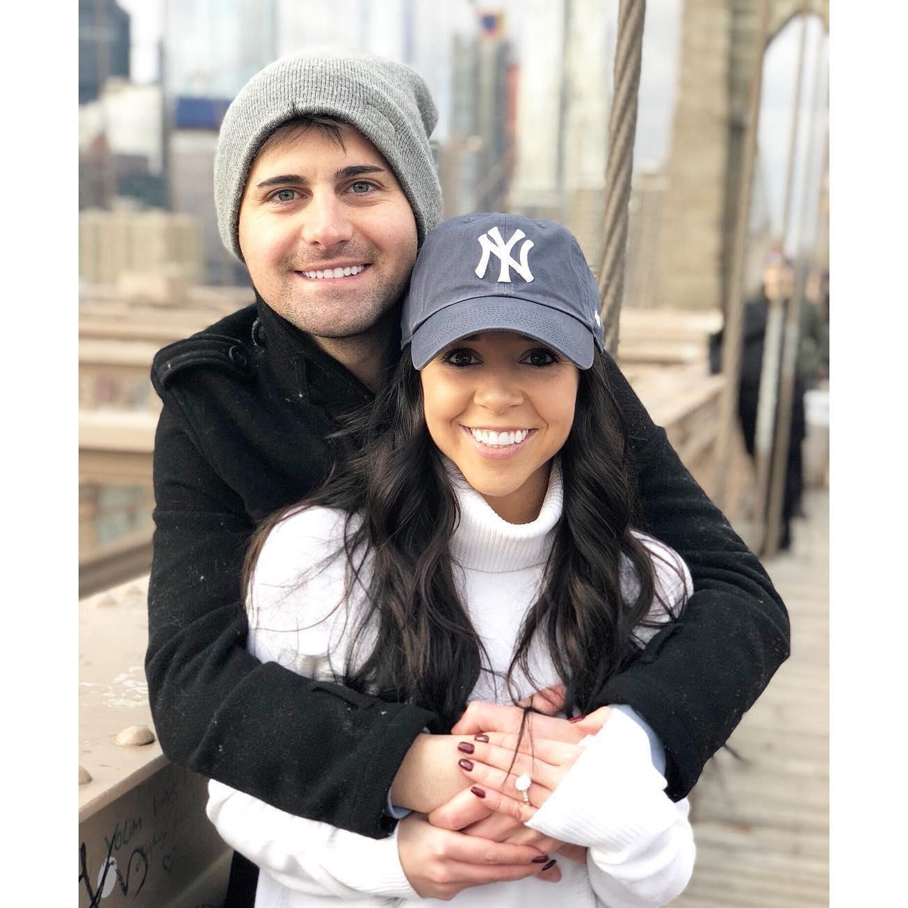 The day after we got engaged on the Brooklyn Bridge