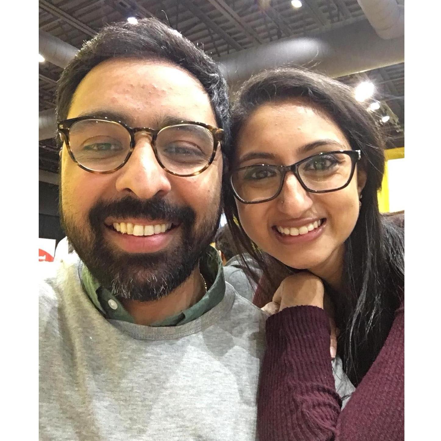 Spent our first date eating Indian fast food and seeing the Christmas light display at the Detroit Zoo