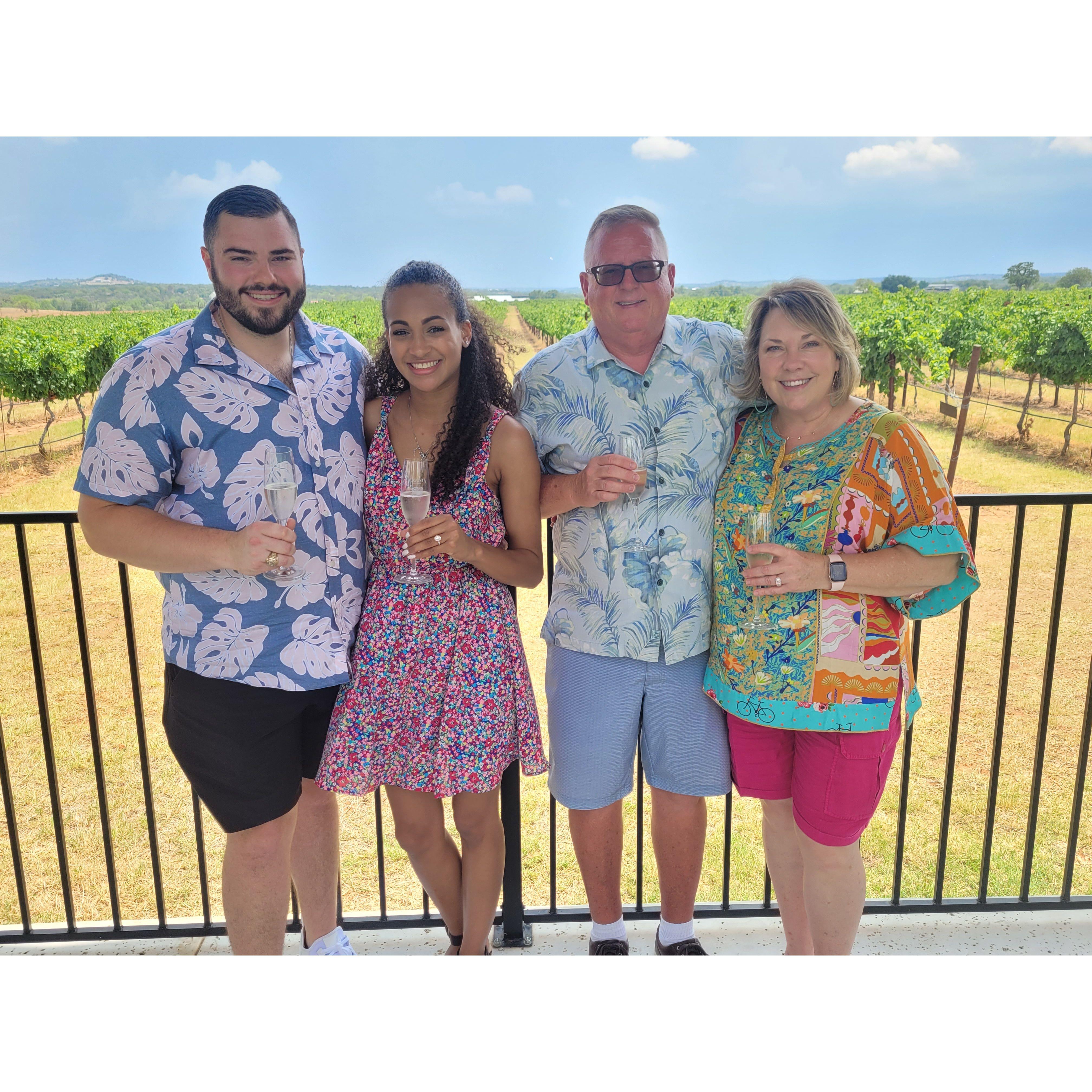 We brought Brice's parents to help us celebrate the engagement!