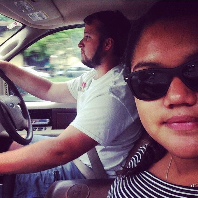 Cruising around town in the beloved King Ranch. 2015.