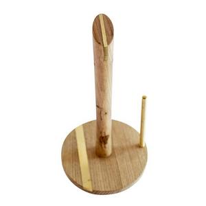 Hand Turned Paper Towel Holder In White Oak Inlaid with Solid Brass by The Wooden Palate