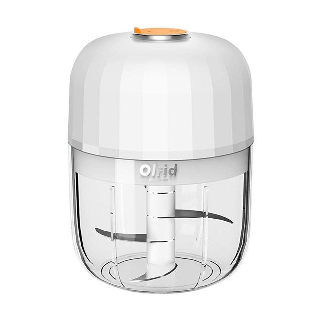 Electric Mini Garlic Chopper, Olrid Mini Chopper Food Processor, Garlic Mincer, for Chop Onion Nut Ginger Vegetable Pepper Spice Meat, Baby Food, Easy Cleaning, BPA Free (350ml)