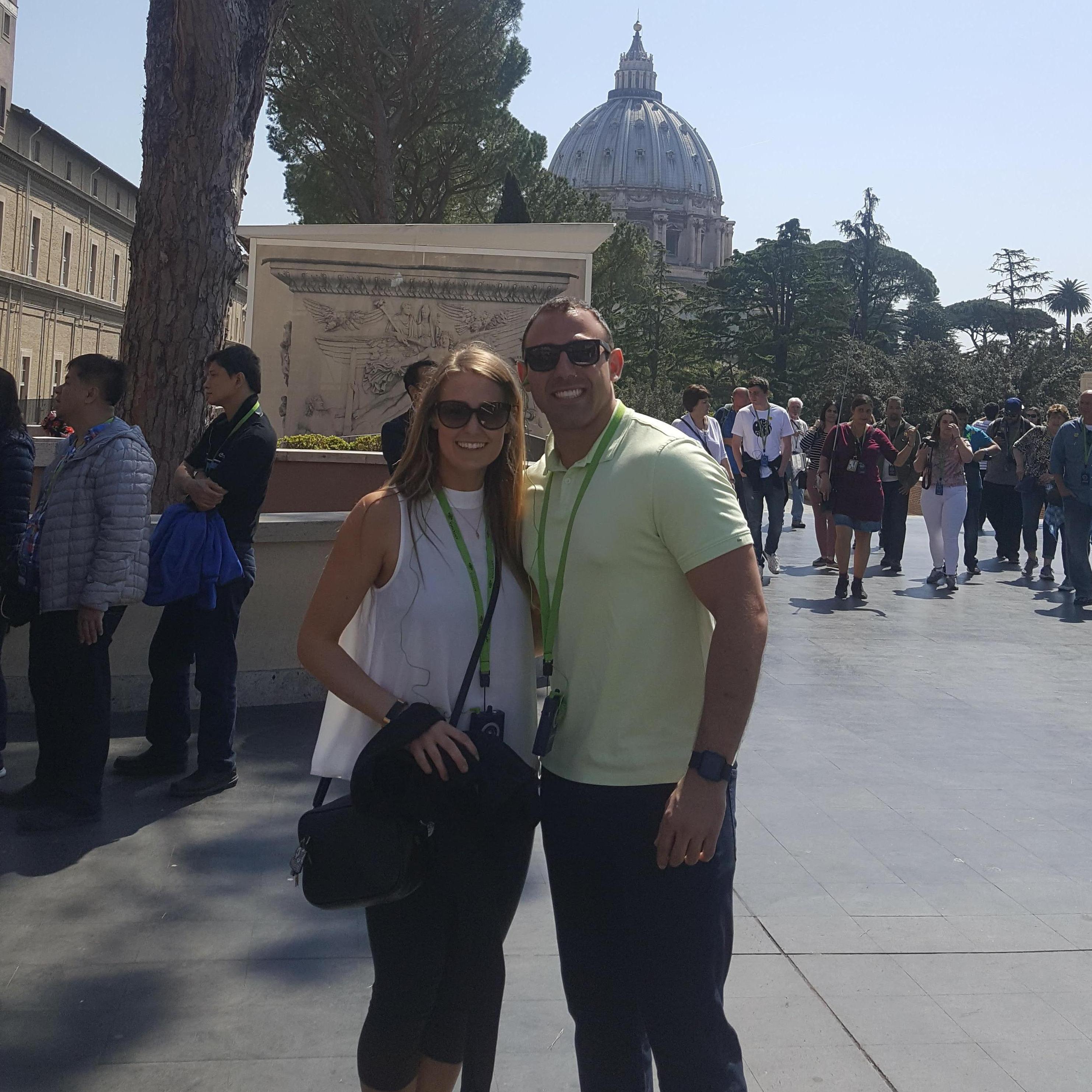 posing in the Vatican