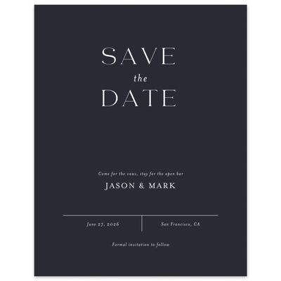 Ebony, Black Wedding Digital Save the Date - Corao Portrait