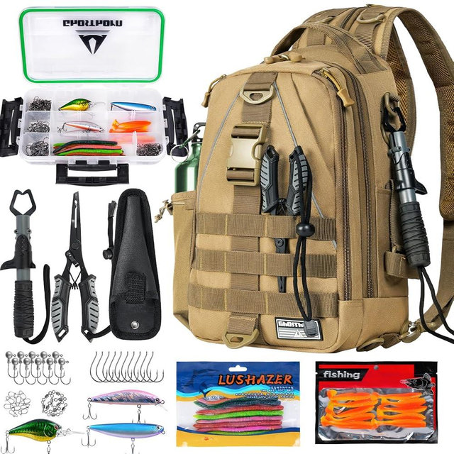 Ghosthorn Fishing Backpack Waterproof Tackle Bag Sling Bag Gift