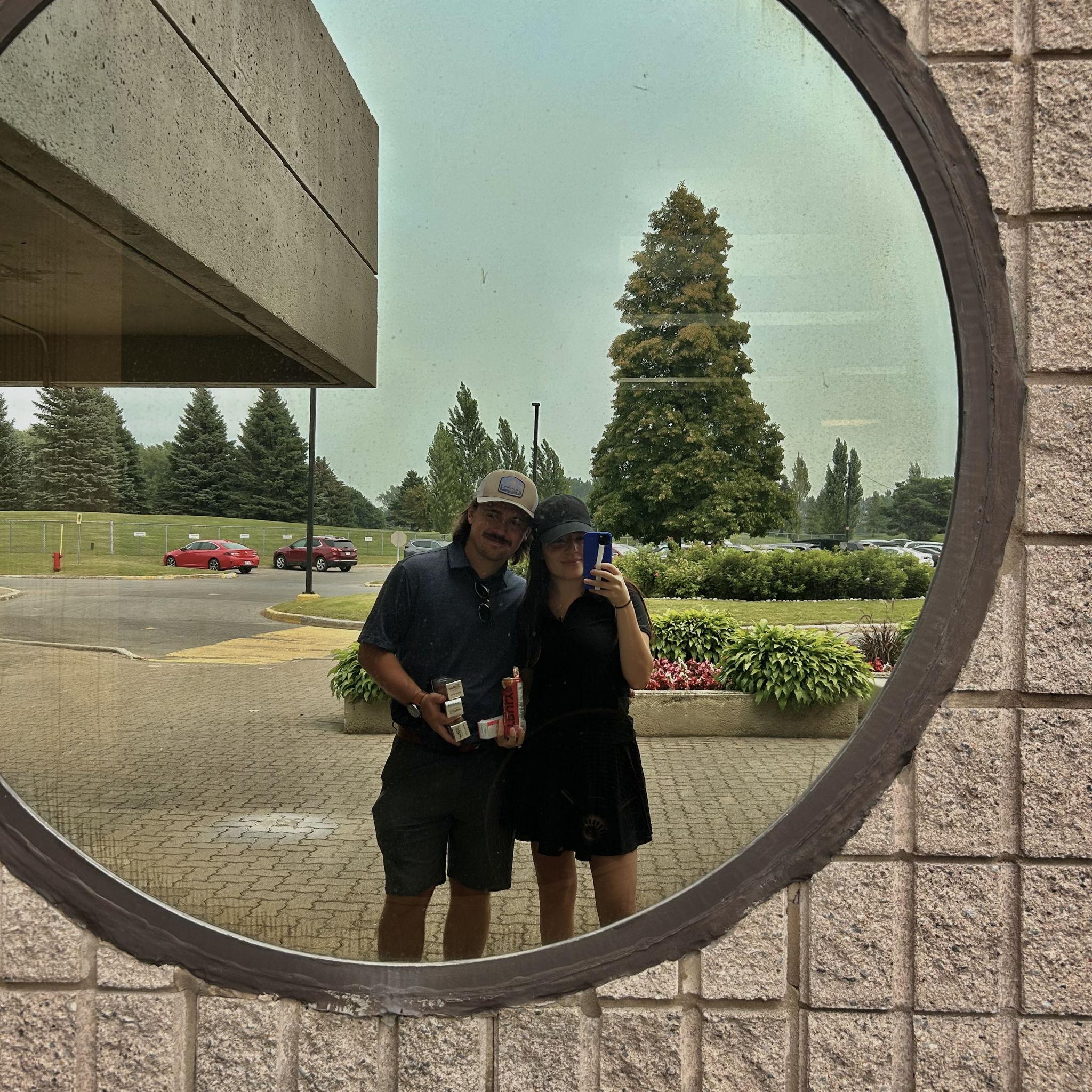 this year, justin introduced kaitlyn to golf, and she's been obsessed ever since