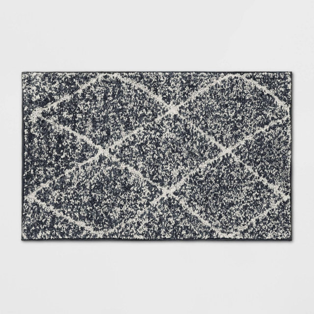 2'6"X4' Criss Cross Easy Care Rug Charcoal/Ivory - Threshold™