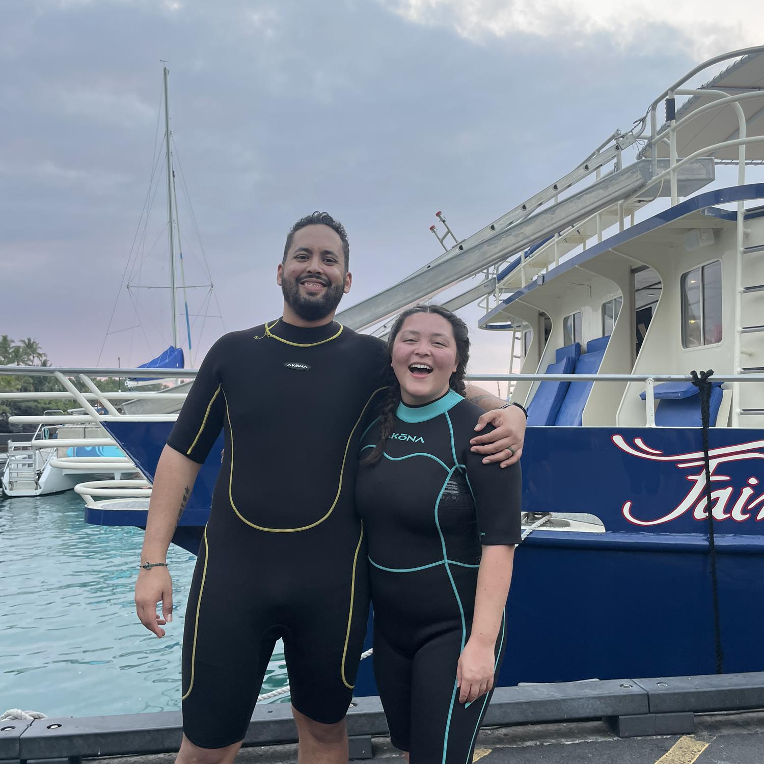 Prepping for swimming with manta rays - Jan. 2023