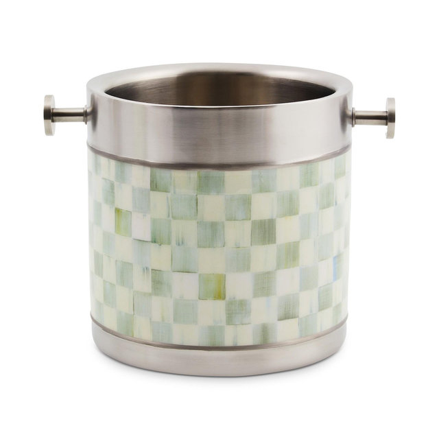 Mackenzie-Childs Sterling Check 3260 Ice Bucket