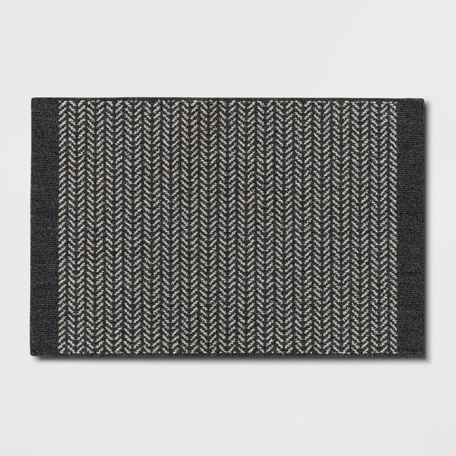 2'5"x3'8" Herringbone Rug Gray - Threshold™