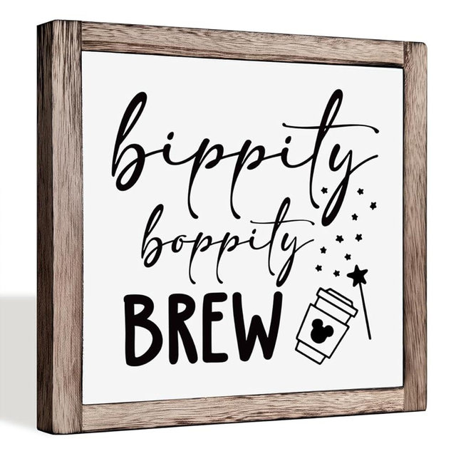 Disney Home Décor, Disney Kitchen, Bippity Boppity Sign, Coffee Décor, Coffee Bar Sign, Disney Kitchen Home Decor, Disney Coffee Bar Décor, Coffee Gift, Disney Office Décor, Disney Lover Gift 9.9inch