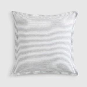European Linen Stripe Euro Sham in Mist/White Stripe