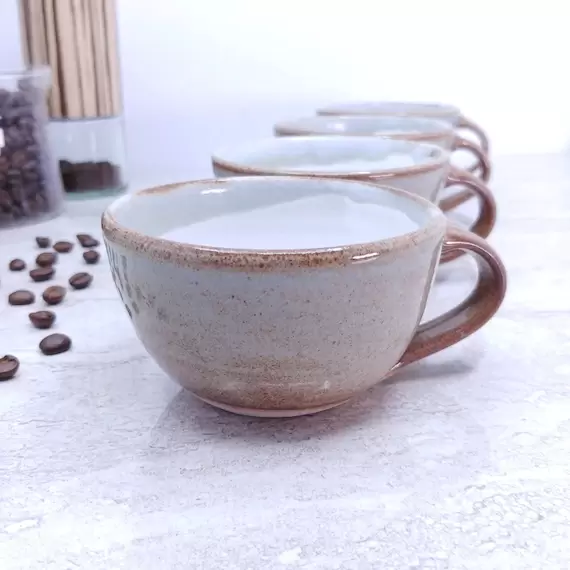 Cappuccino Cup: Blue-Brown/White