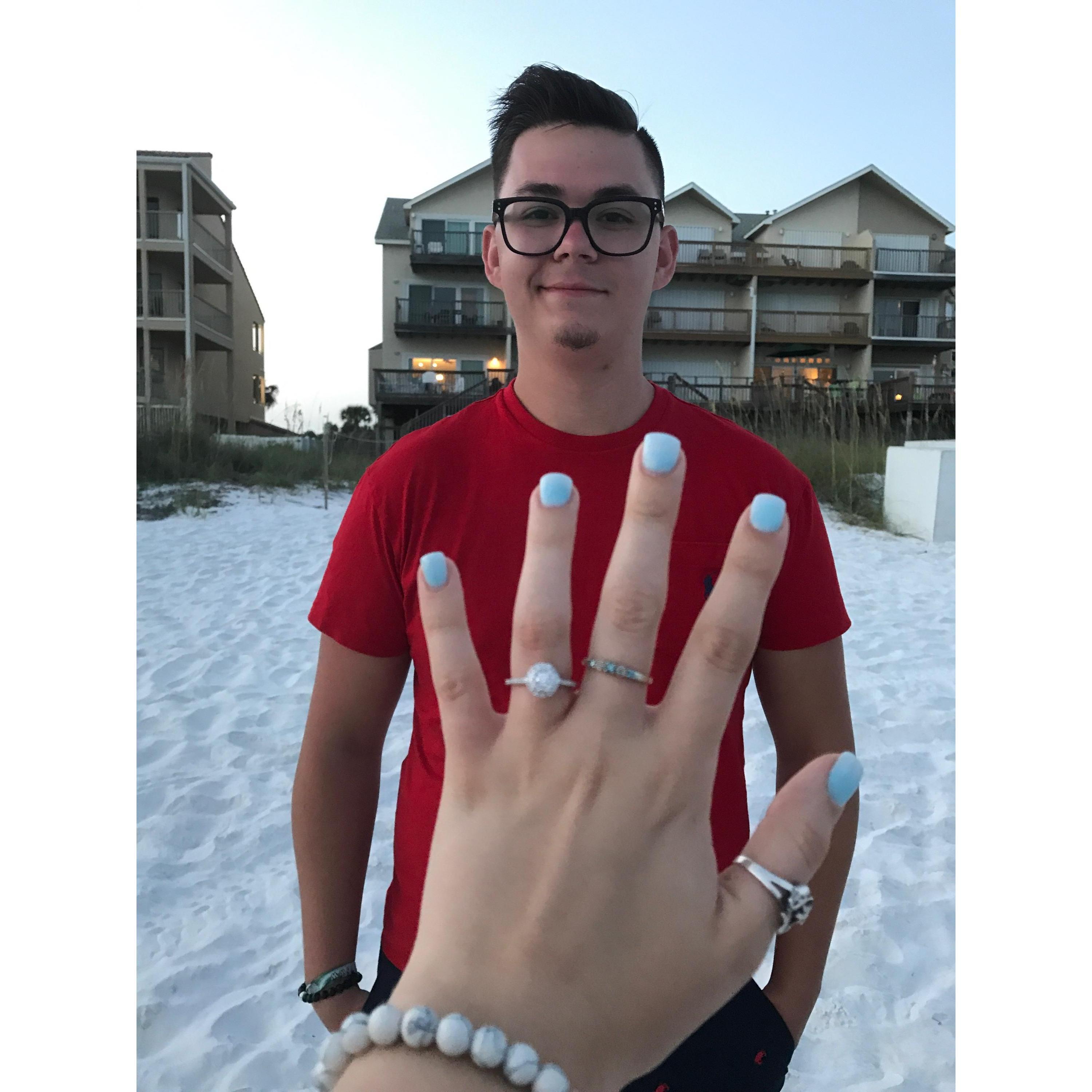 Moments after he proposed!