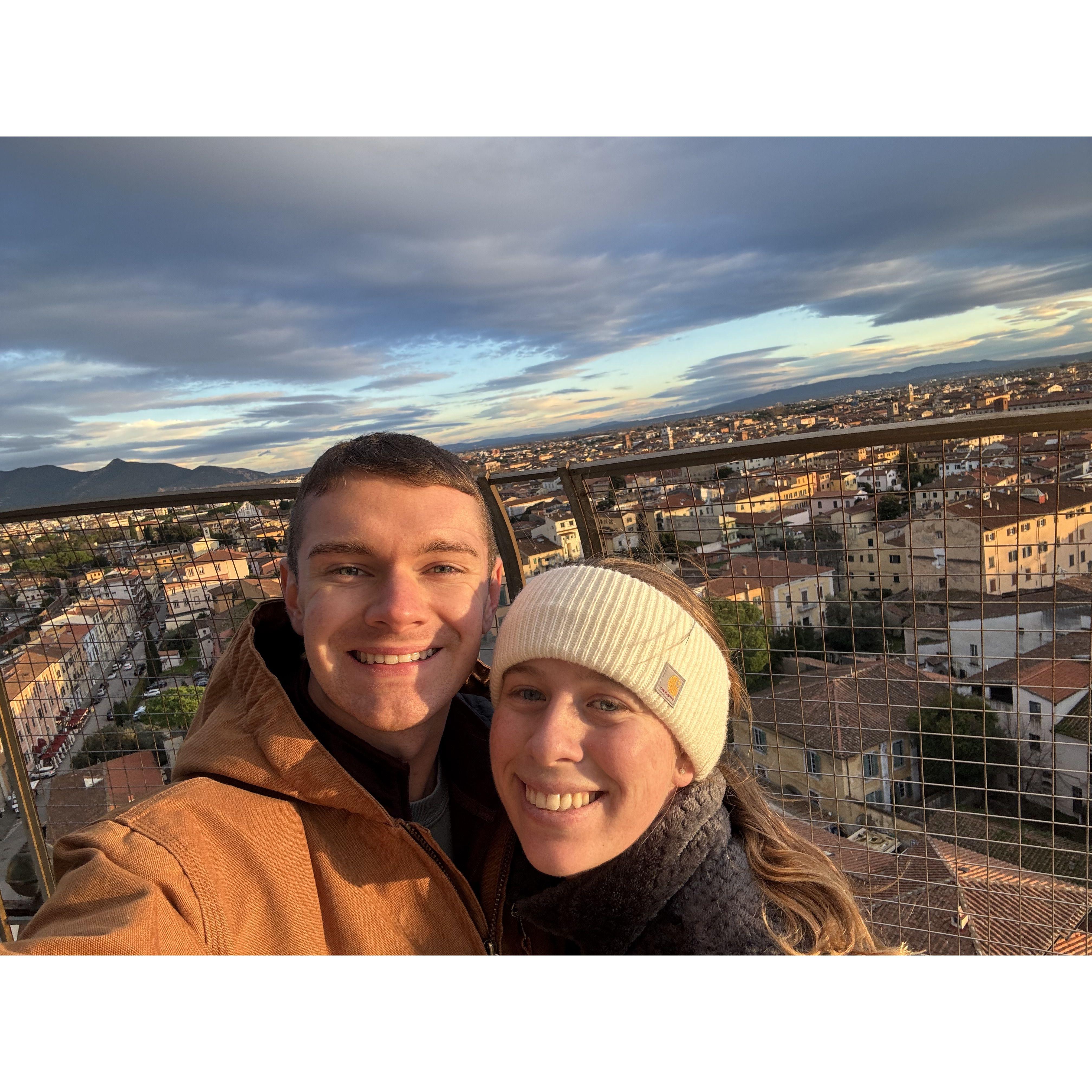 On top of the Leaning Tower of Pisa