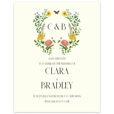 Orange Wedding Digital Save the Date - Merryton Portrait
