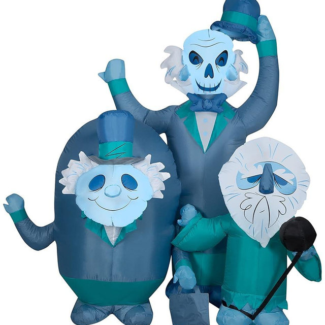 Gemmy Airblown Haunted Mansion Hitchhiking Ghosts Scene Disney, 6 ft Tall, Blue