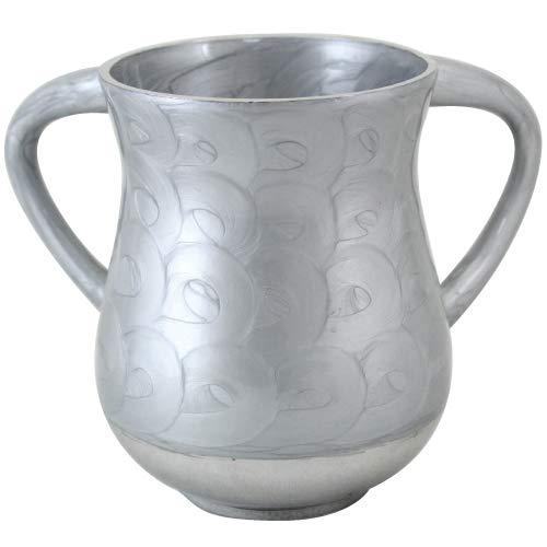 UNBREAKABLE ALUMINUM WASHING CUP: 6.5-Inch Tall Elegantly Brushed 2-Handle Wide-Mouth Ritual Cleaning Water Vessel