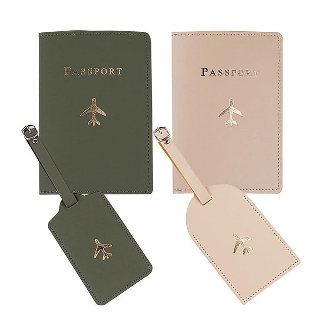Snogisa Passport Wallets Travel Holder Set,his and her passport holder and luggage tags,Slim Waterproof Passport Case,newlywed travel gifts for Couples,Bridal Shower Gift