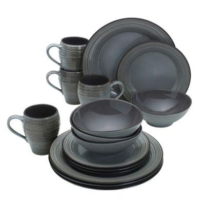 Mikasa® Swirl Speckle 16-Piece Dinnerware Set in Graphite