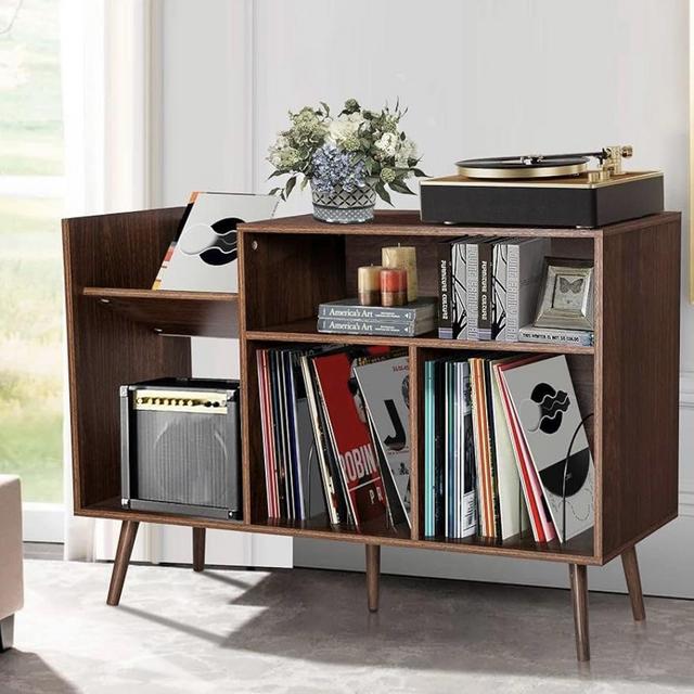 RARZOE Large Midcentury Record Player Stand