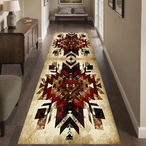 Southwestern Tribal Runner Rug, 1.3x7ft, Native American Ethnic Pattern Print Distressed Aztec Retro Throw Rugs, Cozy Reduce Noise Western Decor Rugs for Living Room Bedroom
