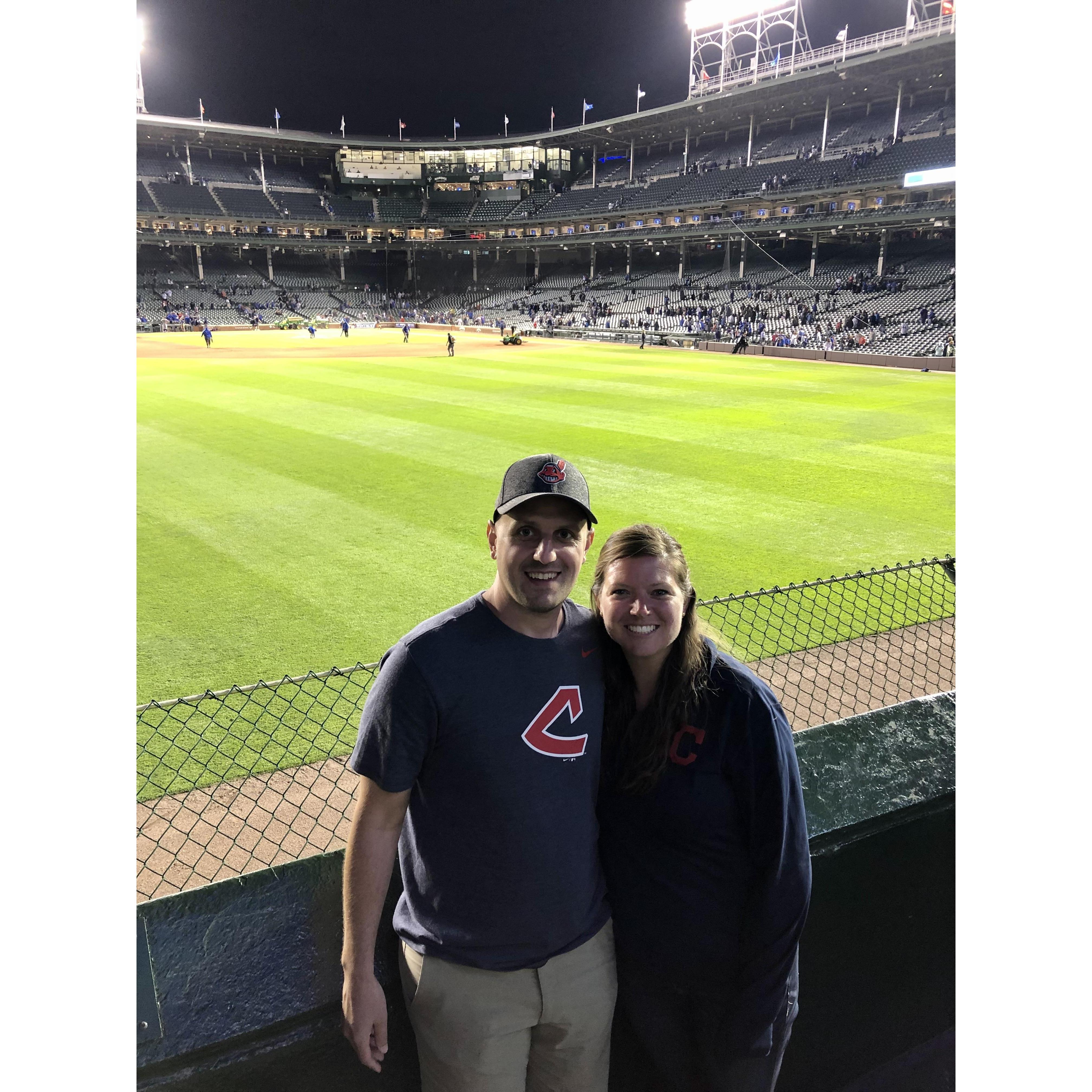 The Indians playing at Wrigley Field!