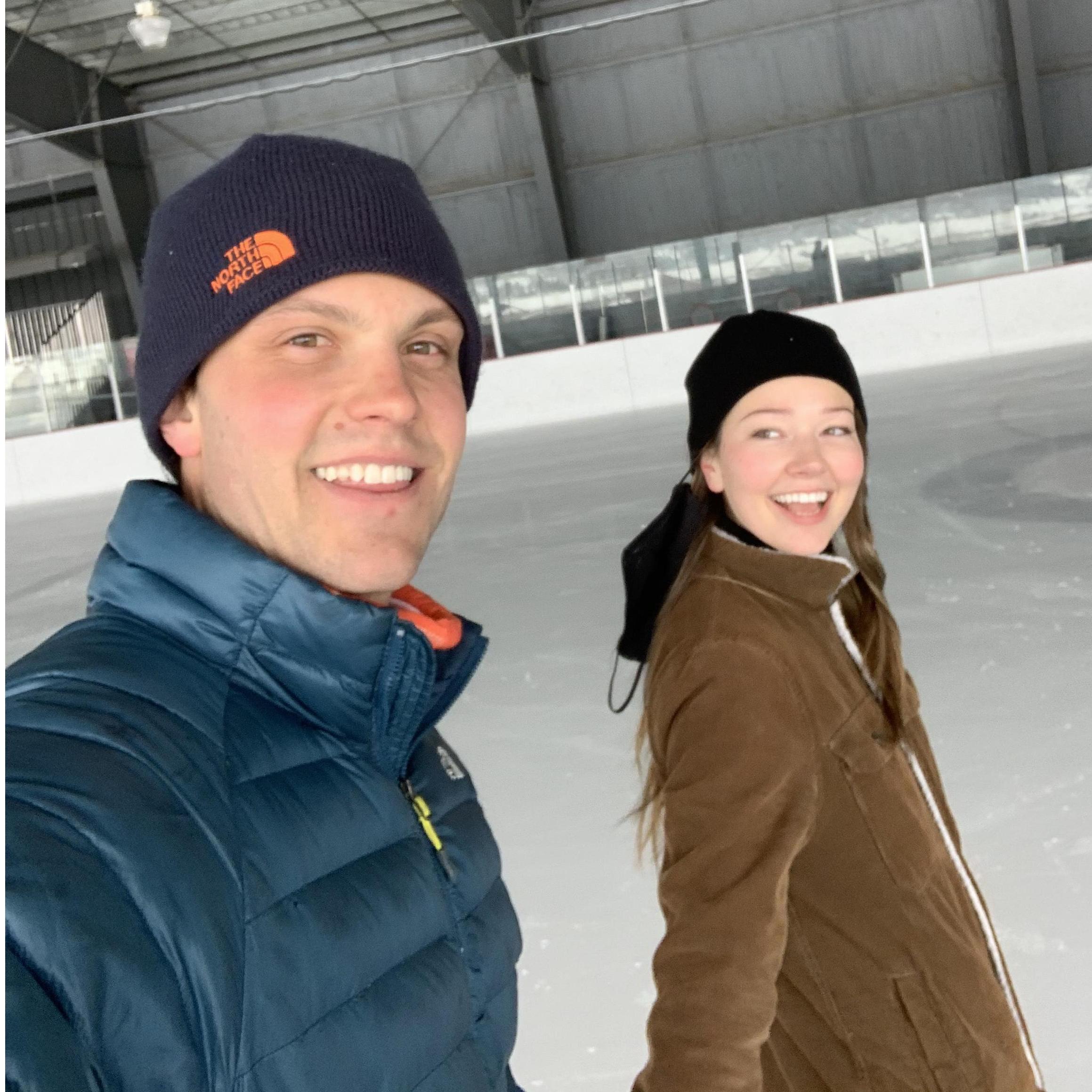 Ice skating in Fraser! A memory Sadie has of me, well before we were dating, is watching me play hockey at this rink and me shoving (she says punching) one of the other players. I still deny it!