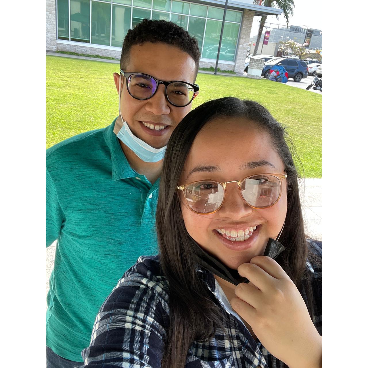 First picture together! I think my legs and voice was still shaking since we just stopped to get a snack after I talked with her father.