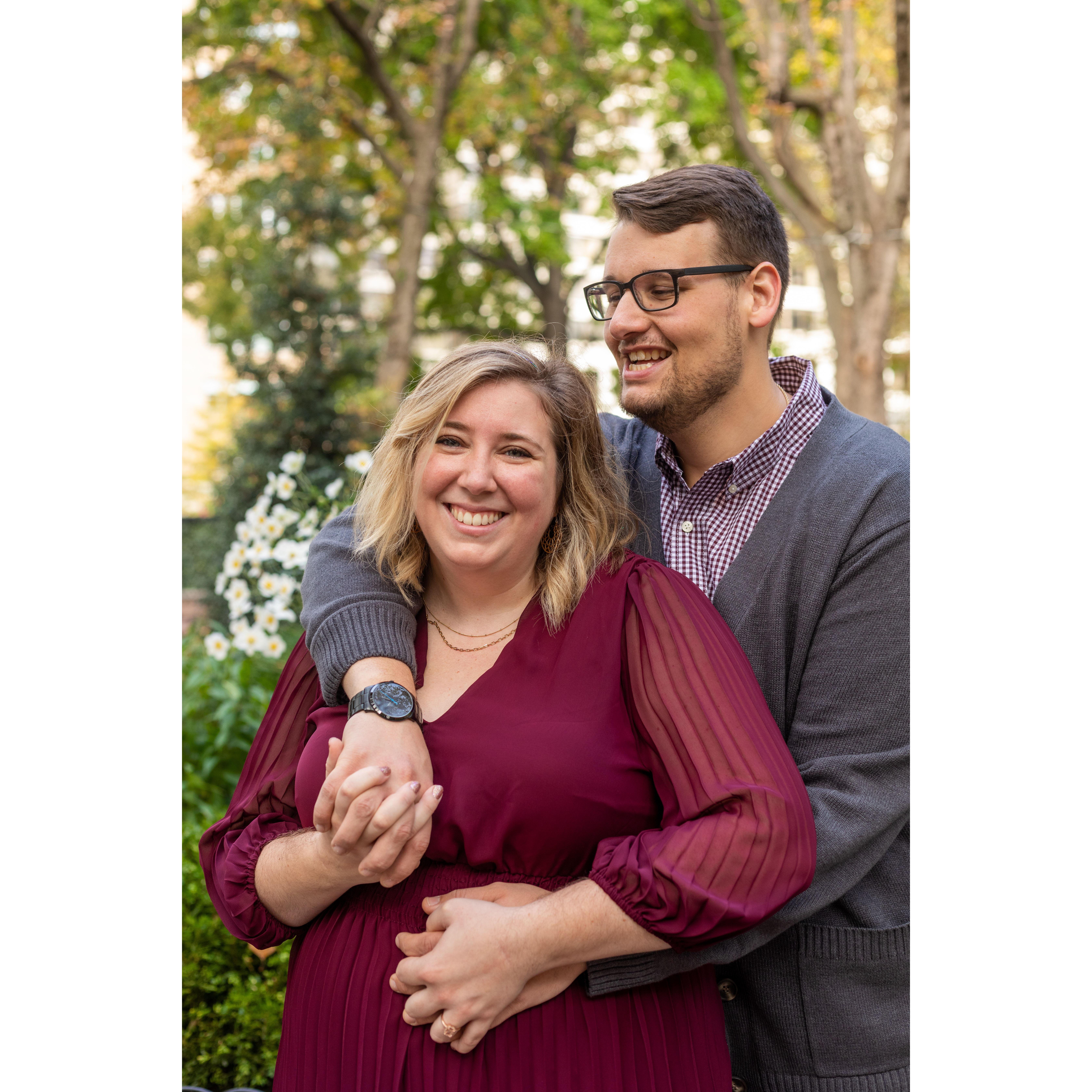 Engagement photos at Rittenhouse Square.