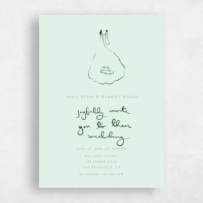 Mint, Green Wedding Invitation - Dunluce Gowns
