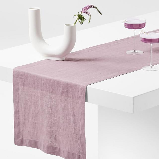 Marin 120" Morning Mauve European Flax ®-Certified Linen Table Runner