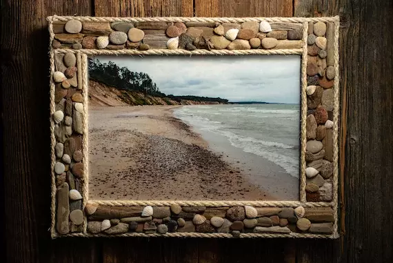 Driftwood and Seastone Picture Frame