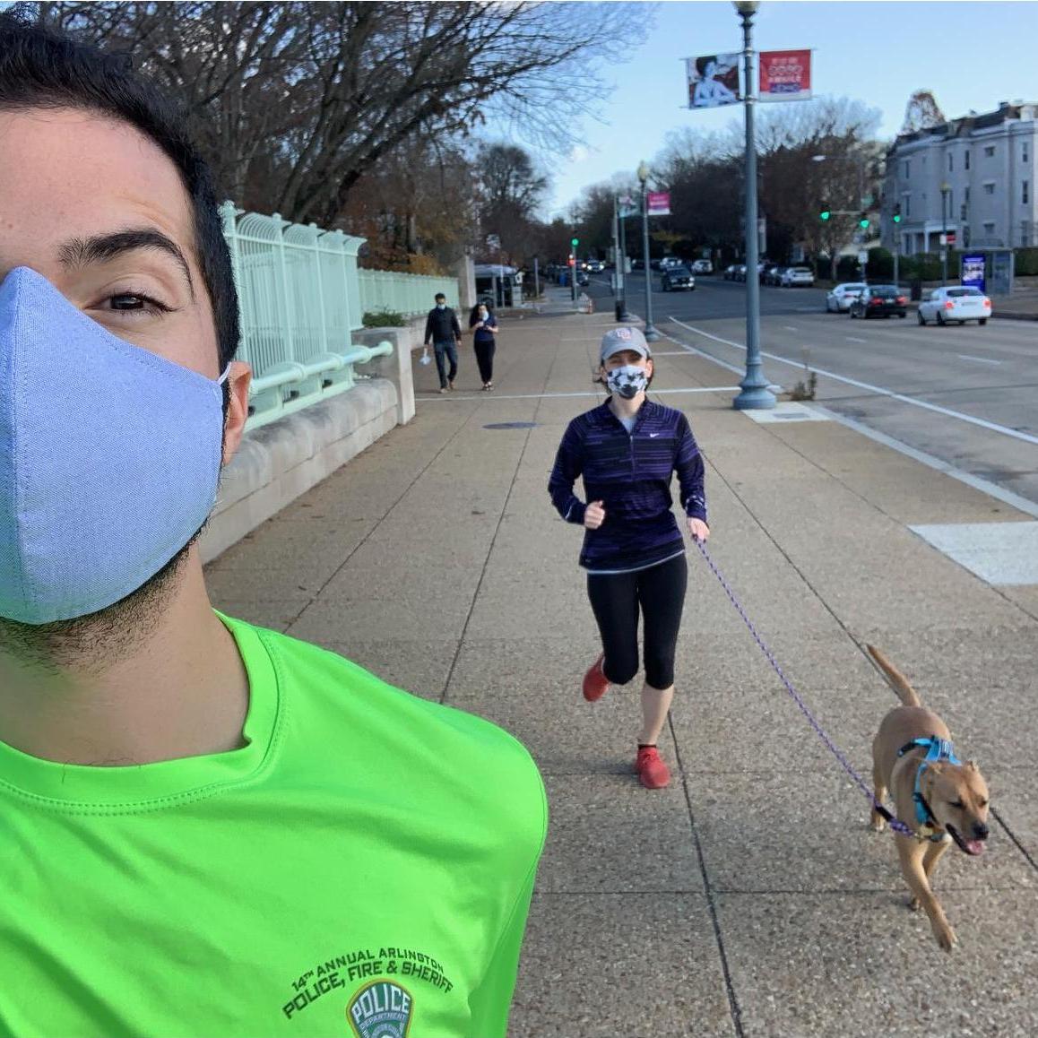 The running duo turned into a trio. :)