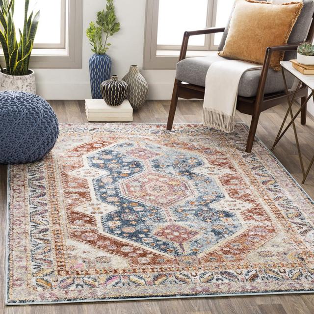Artistic Weavers Brogan Blue/Rust Area Rug, 5 ft 3 in x 7 ft 3