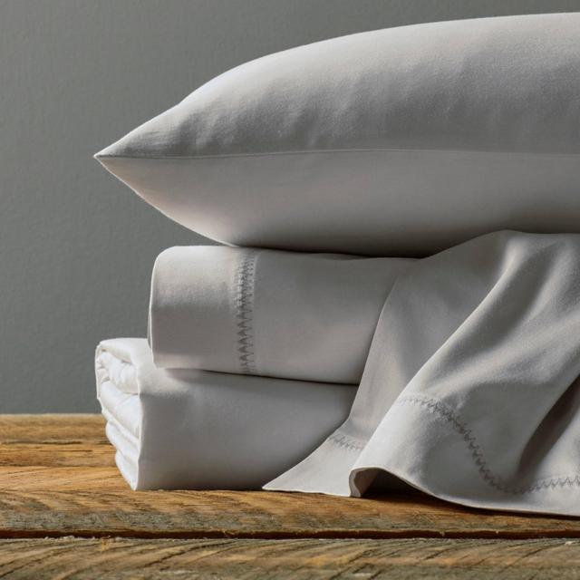 Queen 320 Thread Count Cotton Sheet Set Light Gray - USA Pima