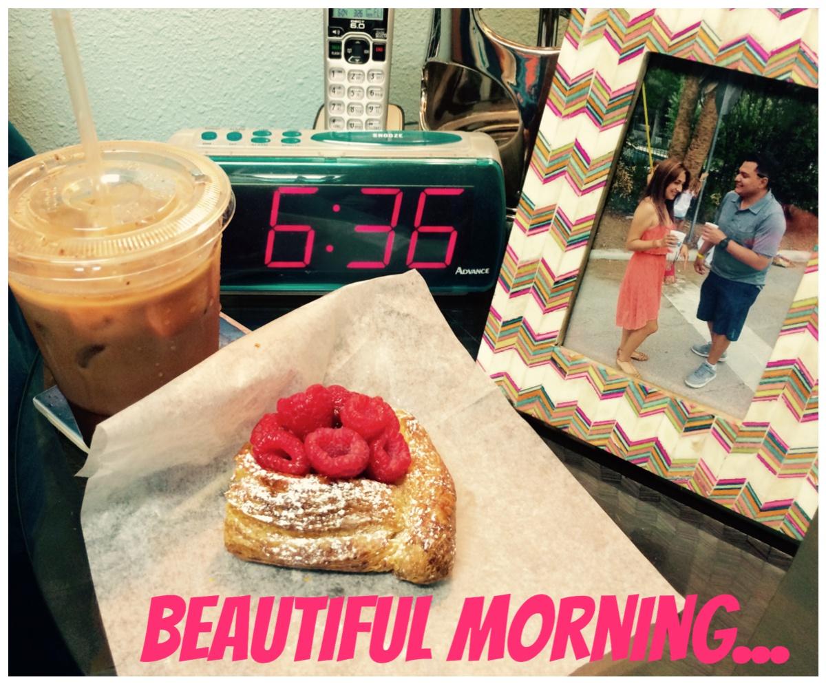 On the morning of our anniversary, Leo surprised me with an iced mocha (my favorite) and a delicious pastry from Rosella...YUM!