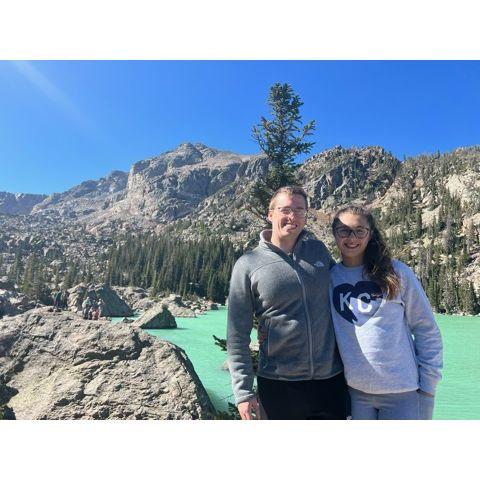 They lucked out and visited Rocky Mountain during a glacier fall which turned the water an awesome turquoise color