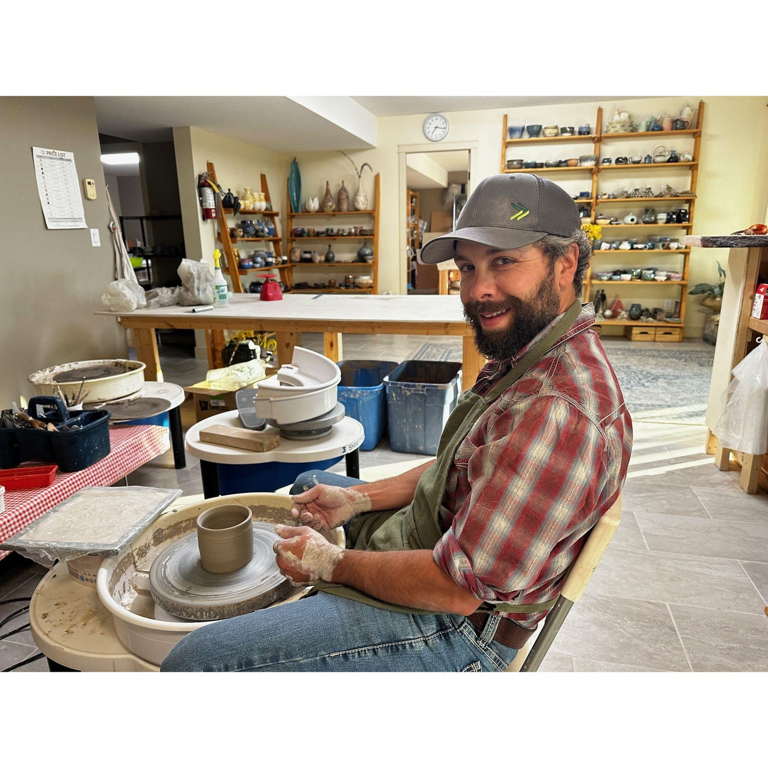Khristen surprised Brandon with a private pottery date. Brandon showed off his surprising creative side where they made coffee mugs together the weekend he proposed.